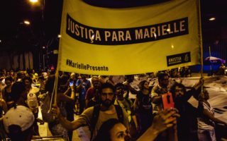 Amnistía Internacional Brasil reúne un millón de voces para exigir justicia para Marielle y Anderson, en acto, en Río de Janeiro