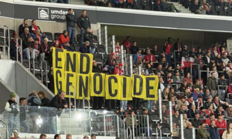 Austria: Protesta de “Fin al genocidio” en un partido de Israel en la Liga de las Naciones de la UEFA 